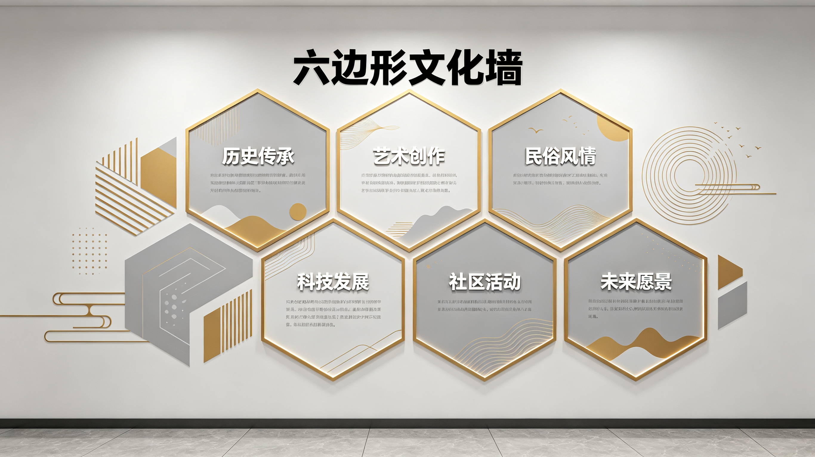 泰和县企业文化墙 | 六边形信息美学